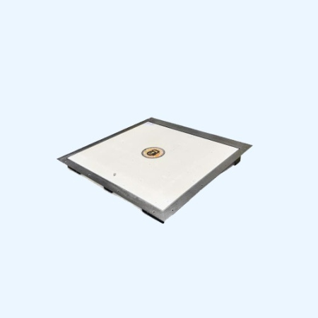 Портал 90х90 Стальной напольный люк с газовыми амортизаторами